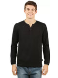 Zebu Men's Solid Henley Neck Cotton Full Sleeve T-shirt (pack of 1)